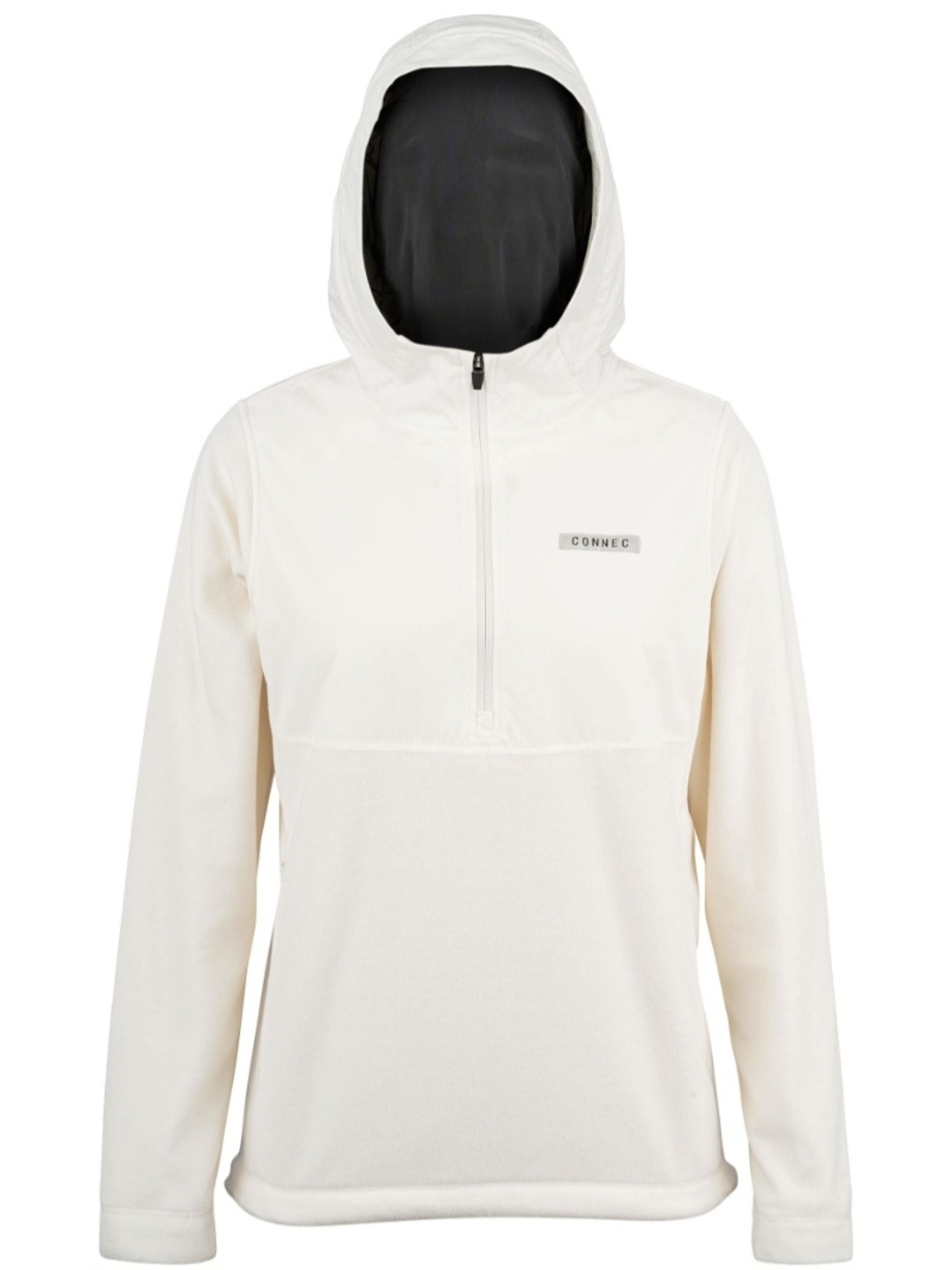 Cream Hooded Half-Zip Women's Sweater